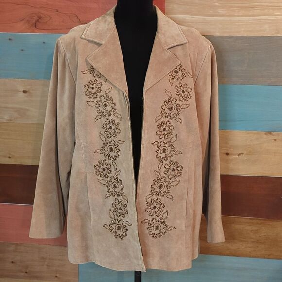 1x nolan Miller 100% leather jacket with bead embellishment - Picture 1 of 6